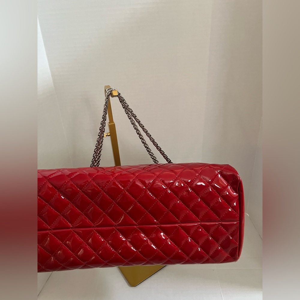 CHANEL
Red Quilted Patent Leather Just Mademoiselle Bowling Bag - Picture 8 of 12